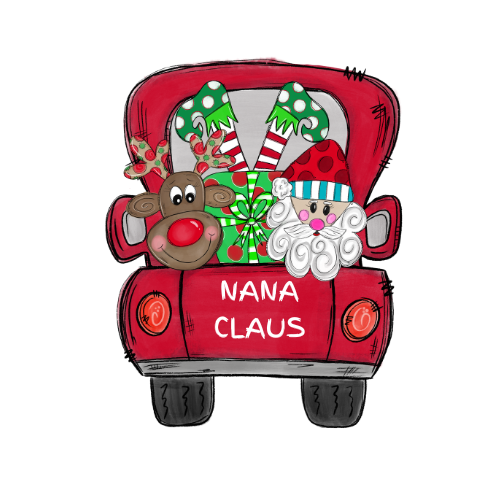 Christmas Sweatshirt-With Names on sleeve-Red Truck